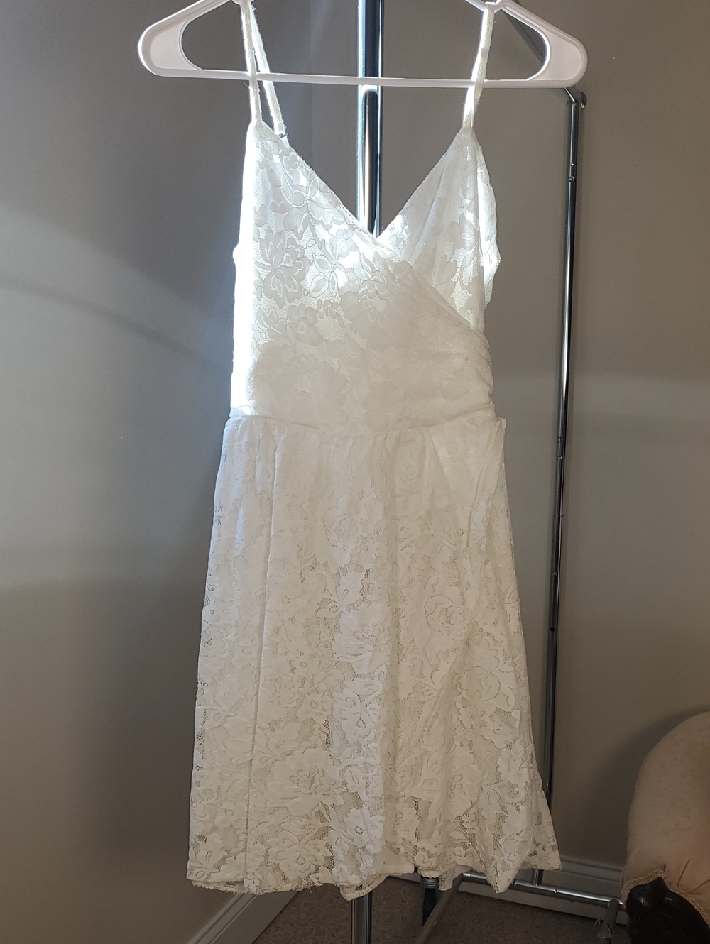 Abercrombie & Fitch White Lace Strap Dress